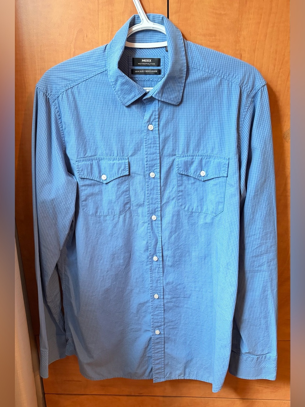 Mexx Light Blue Button-Down Long Sleeve Shirt